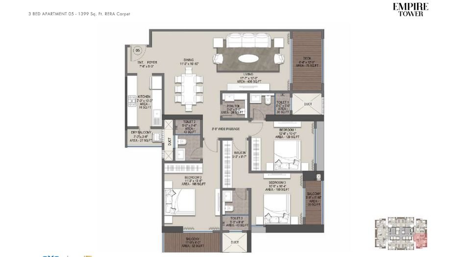 Sheetal-Sugee-Empire-Tower-Floor-Plan-4 BHK-1399 Sqft-Type-2